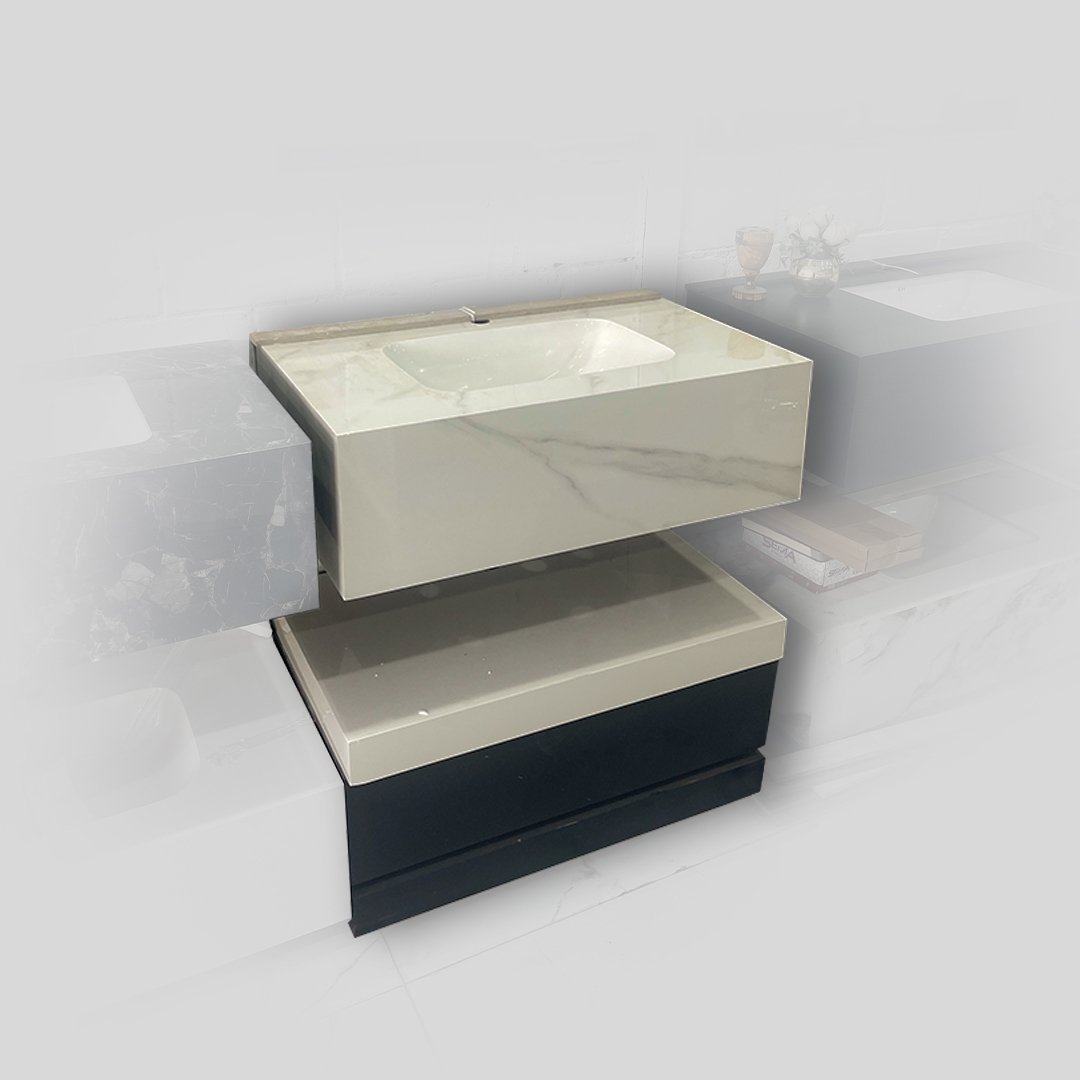 Wall hanging basin with mirror and Shelf C207(100)